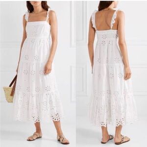 J. Crew Peyton Broderie Anglaise Cotton Maxi Dress White Eyelet Size 16 New